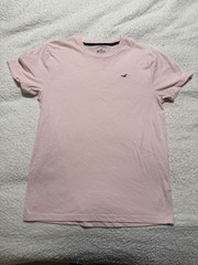 Hollister Must-Have Crew Neck Tee Pink Cotton Logo Men’s L Short Sleeve