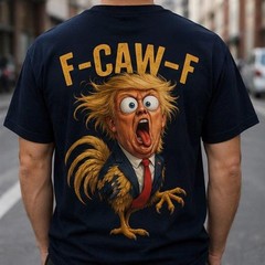 Funny Rooster F-CAW-F Meme T-shirt, Chaotic Chicken Graphic Tee T-Shirt