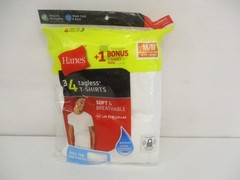 Hanes Men Crew Neck Tagless Cotton T-Shirts 4+1 Pack White Size M Regular 2135VT