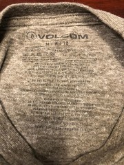 VOLCOM STONE TRUE TO THIS T Shirt (Graphic Tee) Gray- Size medium- Pre-owned