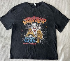 Betty Boop Mens Large T-shirt Black Fleischer 1977 Savage Sass Tour T-shirt L