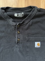 Carhartt Shirt Mens Small Black Loose Fit Long Sleeve Pocket Workwear