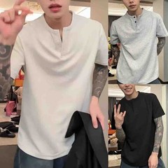 Men’s Lightweight Casual T Shirt Short Sleeve in Waffle Fabric for Easy Wear