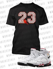 Men 23 Cardinal Graphic Sneaker Tee Shirt To Match J7 OG Red Cement Big Tall Sm