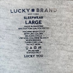 Lucky Brand Sleepwear Heathered Gray Henley Top Size L Surfboard Bear Embroidery