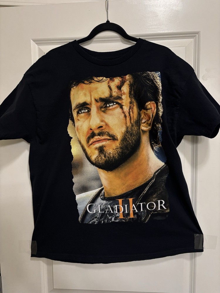 Gladiator II Lucius Portrait T-Shirt Front & Back Print Size XL