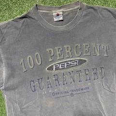 VTG Pepsi T-Shirt Men’s Large 100% Guaranteed Satisfaction Blue Embroidered