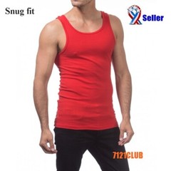 Lot 2 PRO CLUB A SHIRTS TANK TOP RED ProClub Men’s Wife Beater Undershirts S-7XL