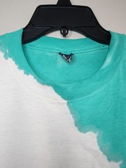 90s Style White Teal Purple T Shirt Tie Dye Single Stitch XL Jazz Like Print