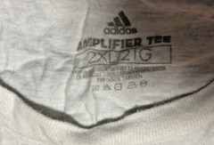 Lot of 2, XXL Men’s Tees-Soft Calvin Klein Gray, & White w/Gray Adidas Graphic