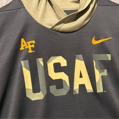 USAF Air Force Falcons Rivalry Nike Long Sleeve Hoodie Tee Mens M Dri Fit Camo