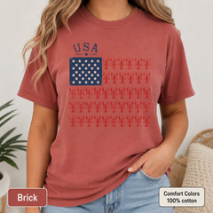 Patriotic Lobster Flag Shirt, Coastal USA Comfort Colors Fourth of July Tee