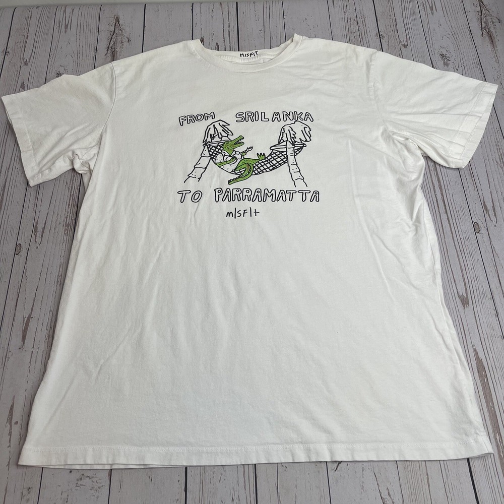Misfit Mad Minds Graphic T Shirt From Sri Lanka to Parramatta Mens Large White