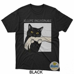 Become Ungovernable – Black Cat Biting Hand Funny Meme T-Shirt
