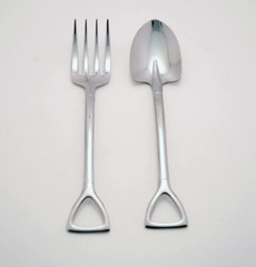 eve-mode The country story Scoop Shovel Spoon & Fork Large Stainless Steel