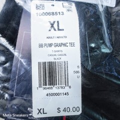 Reebok XL Men’s T-Shirt Black White Retro Pump Invention Lifestyle Cotton NWT