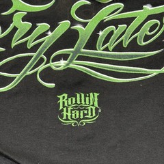 Vintage Rollin Hard Smoke Now Cry Later T-Shirt L Weed Smile Tee Y2K