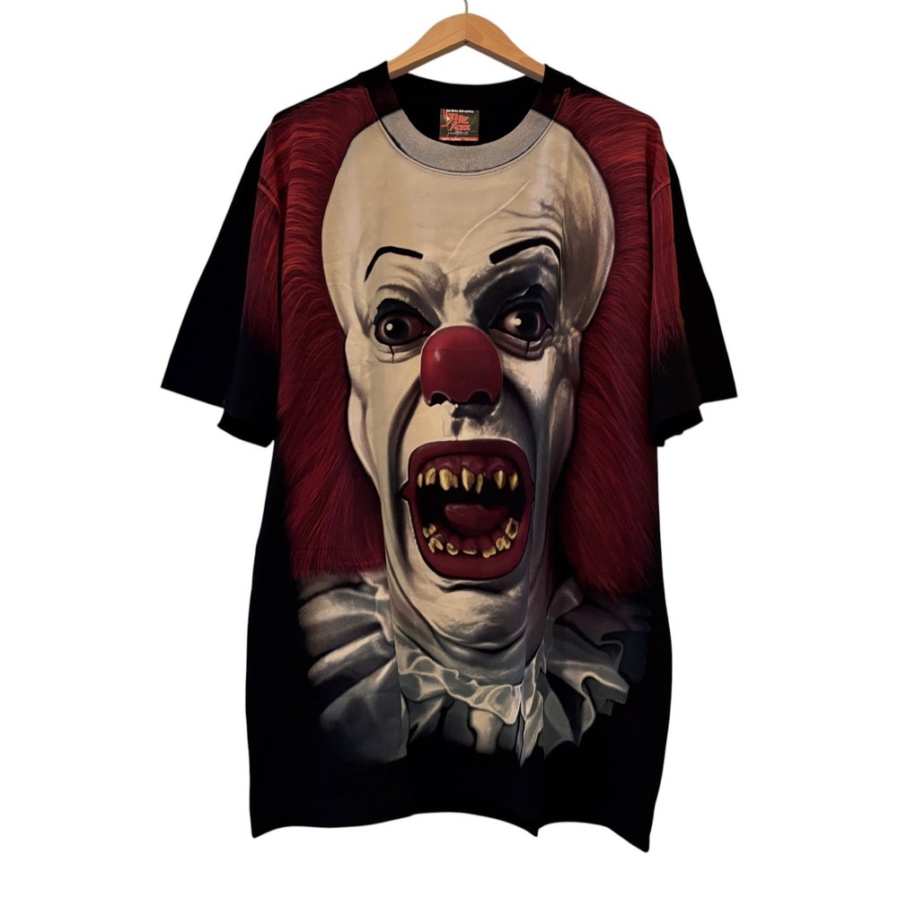 IT Clown Stephen Kings 1990 AOP T-shirt Single Stitched Size 2XL Horror