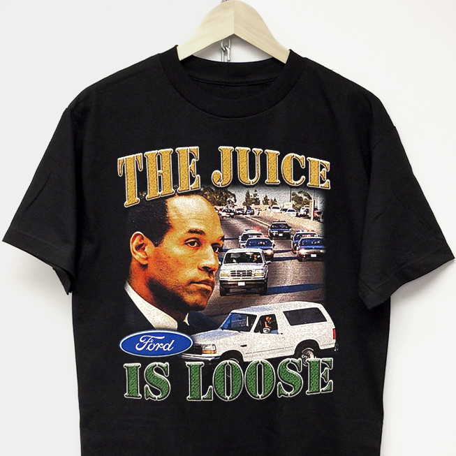 OJ Simpson Chase Tee vintage hip hop t-shirt 90s rap streetwear juice is loose