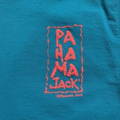 Vintage 90s Panama Jack Blue Graphic T Shirt Large Single Stitch Made In USA