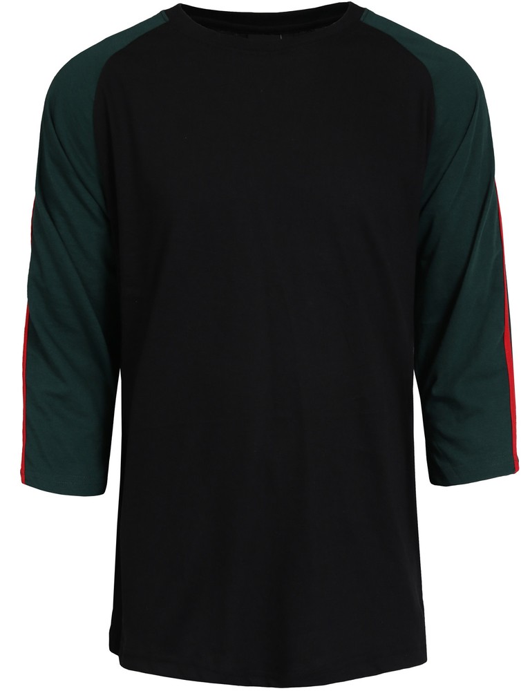 NE PEOPLE Mens Crew Neck Solid Color Raglan 3/4 Sleeve T-Shirt [NEMT30]