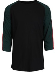 NE PEOPLE Mens Crew Neck Solid Color Raglan 3/4 Sleeve T-Shirt [NEMT30]