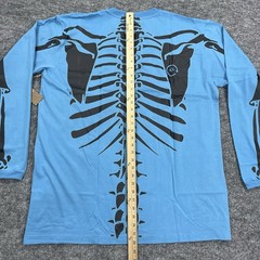 LRG Dead Serious Shirt Mens XL Blue Skeleton Lifted Research Group Kanye Glow