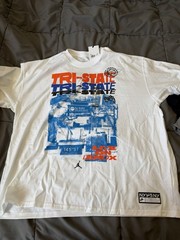 Nike Air Jordan Tri-State 2025 NY vs NY Live On Lenox T-Shirt Men 2XL White