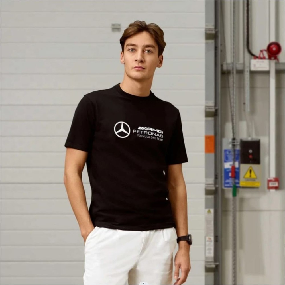 Mercedes-AMG PETRONAS 2024 Mens Large Logo T-Shirt – Black