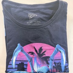 Blue Beetle Vaporwave Graphic T Shirt Mens 2XL Black DC Comics Movie Superhero