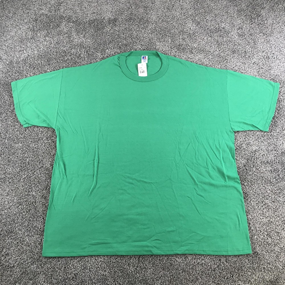 Vintage Russell Athletic Shirt Mens 3XL Green NuBlend Short Sleeve Tee Blank