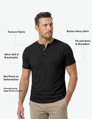 Men’S Muscle Slim Henley Shirts Crewneck Longline T-Shirt Gym Workout Athletic S