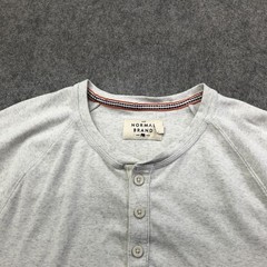 The Normal Brand Shirt Mens XL Gray Long Sleeve Henley Raglan Knit Jersey