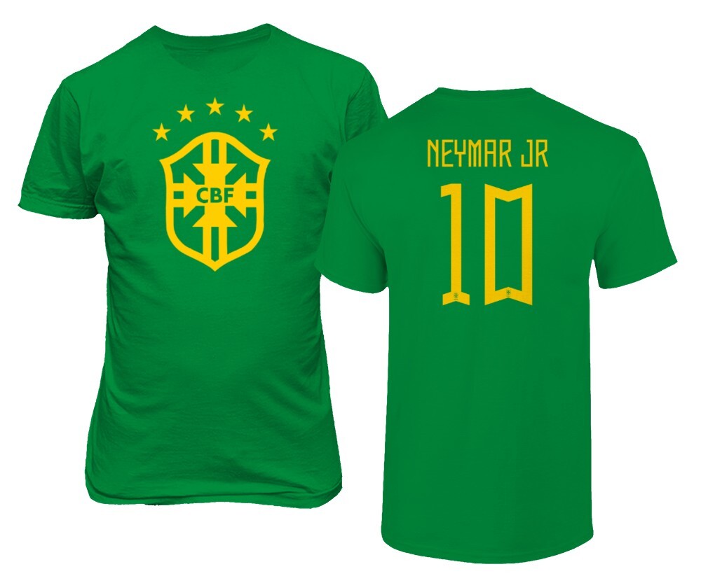 Brazil Soccer #10 Neymar Jr World Football Fans Adult and Youth T-Shirt