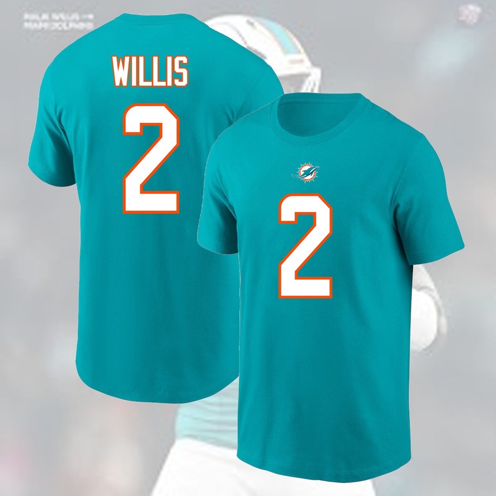 HOT SALE! Malik Willis #2 Miami D0lphins 2026 Name & Number Gift For Fans