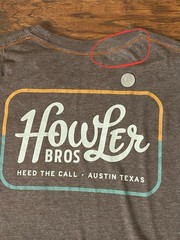 Howler Brothers Mens Brown Crew Pocket T-Shirt Short Sleeve Size L