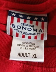 USA, Flag, Genuine SONOMA Jean Company, XL Adult Men’s Sleeveless T Shirt