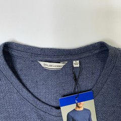 English Laundry Shirt Mens Large Blue Waffle Knit Long Sleeve Crew Neck Pullover