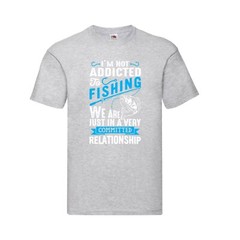 Fishing Addicted Relationship Humour Novelty T Shirt Various Colours And Sizes