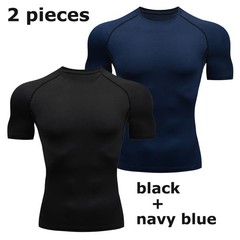 Men Compression T Shirt Short Sleeve Gym Workout Fitness Running Training Base