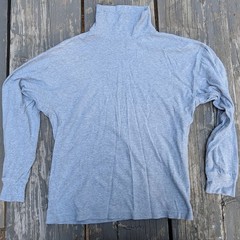 Arizona Mock Neck Long Sleeve Shirt Men’s XL Grey Stretch Cotton Layering Y2K