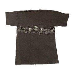 VTG JNCO Jeans T-Shirt Men’s L Gray Skull & Tribal Wrap Around 90s Y2K USA