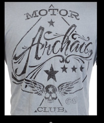 ARCHAIC by AFFLICTION Silver NATION USA FLAG Short Sleeve Slim Fit T-shirt NWT