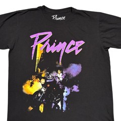 Prince Purple Rain Graphic Print Black Cotton T-Shirt Mens Size XL Extra Large