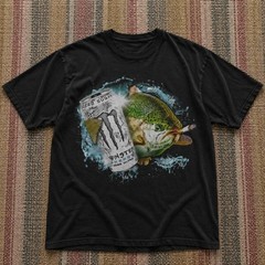 Retro Black Monster Energy Fish T-Shirt