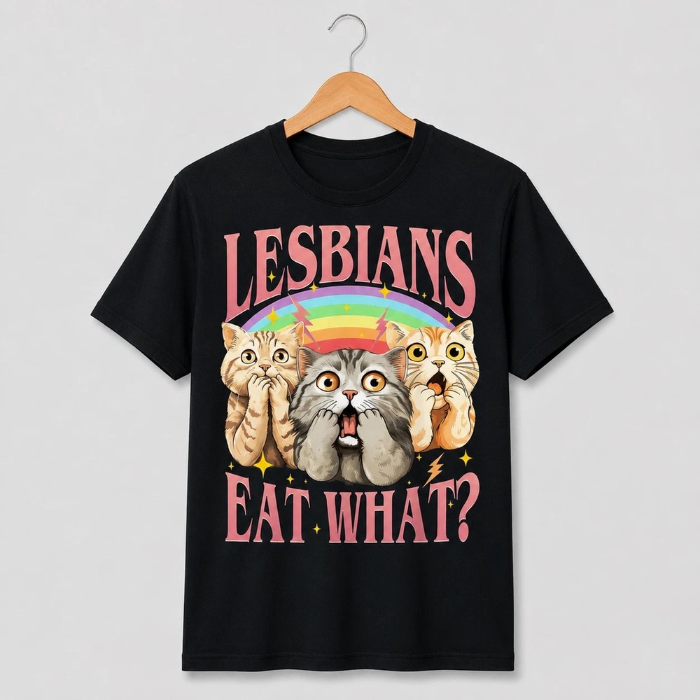 Funny Lesbian Pride LGBTQ T-Shirt Rainbow Cats Lover Gift Tee