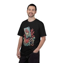 Embroidered Coastal Cleaver Coral T-Shirt Graphic