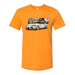 Toyota GR Supra A90 Unisex Graphic T Shirt With Detailed Car Artwork And Wheel D