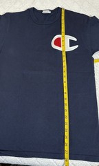 Vintage Champion Big Logo Embroidered Blue Shirt Size M