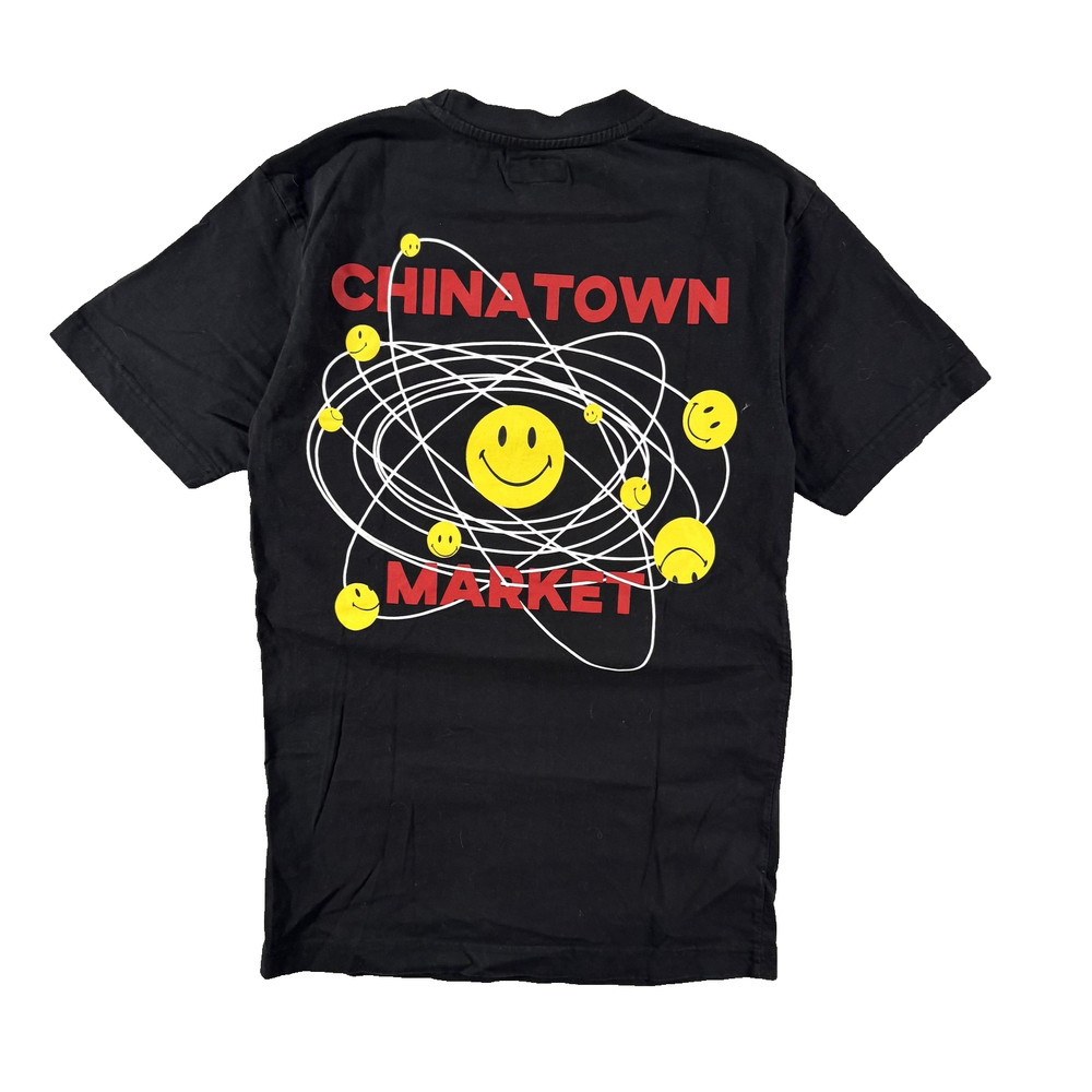 Chinatown Market Shirt Mens Small Black Smiley Atom Graphic Streetwear Tee